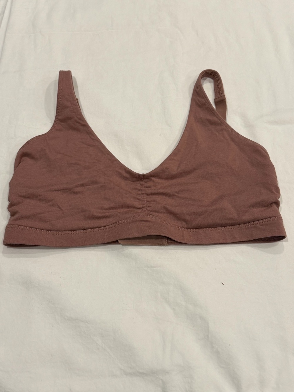 ✅ Land’s End tshirt bra medium Wireless Bralette unlined cotton modal natural